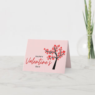 Fijne Valentijnsdag Roze & Rode Harten Feestdagen Kaart