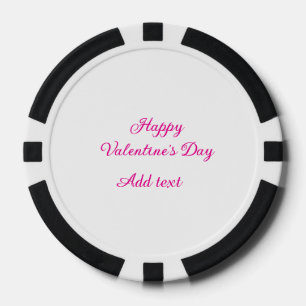 Fijne Valentijnsdag roze tekst naam bericht Poker Chips