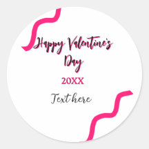 Fijne Valentijnsdag roze zwarte spiraal vet letter
