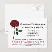 Fijne Valentijnsdag rozen zijn rood Aankondigingskaart (Voorkant / Achterkant)