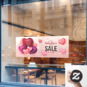 Fijne Valentijnsdag Sale Heart-ballonnen Raamsticker (Cafe Raam)