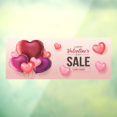 Fijne Valentijnsdag Sale Heart-ballonnen Raamsticker (Vel 3)