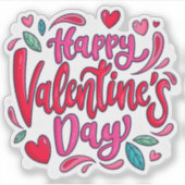 Fijne Valentijnsdag sticker (Voorkant)