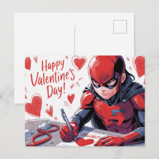 Fijne Valentijnsdag Super-Held -3 Briefkaart