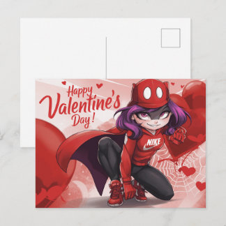 Fijne Valentijnsdag Super-Held -5 Briefkaart