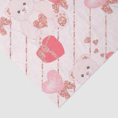 Fijne Valentijnsdag Teddy Bear Pattern op Roze Tissuepapier (Detail)