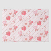 Fijne Valentijnsdag Teddy Bear Pattern op Roze Tissuepapier (Voorkant)