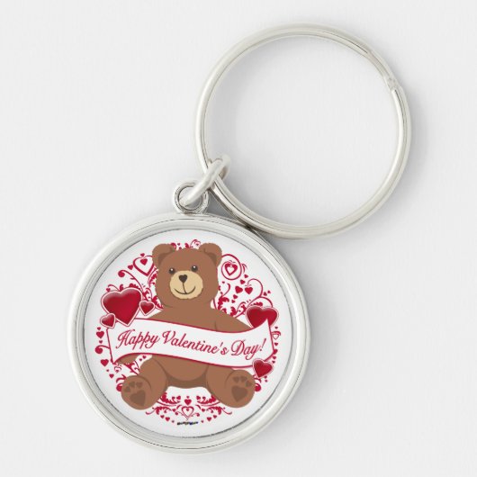 Fijne Valentijnsdag! Teddy Bear Sleutelhanger (Voorkant)