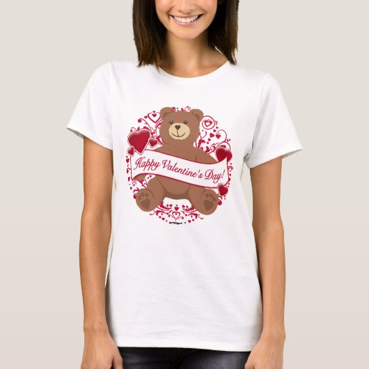 Fijne Valentijnsdag! Teddy Bear T-shirt (Voorkant)