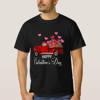 Fijne Valentijnsdag Truck Harten die Liefde dragen T-shirt