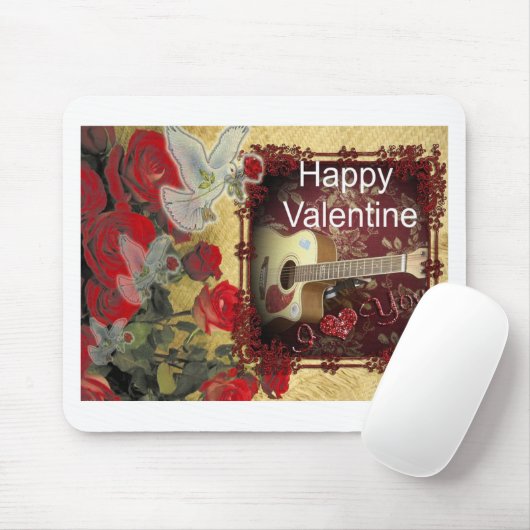 Fijne Valentijnsdag Tunes in mijn hart Muismat (Met muis)
