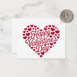 Fijne Valentijnsdag Valentijn Liefde Hart Notitiekaartje