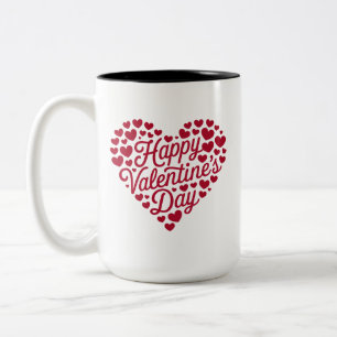 Fijne Valentijnsdag Valentijn Liefde Hart Tweekleurige Koffiemok