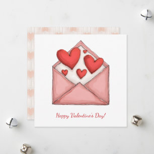 Fijne Valentijnsdag! Valentijns kaart. Feestdagenkaart