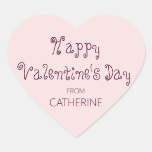 Fijne Valentijnsdag van de Kinderen van de naam Hart Sticker