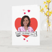 Fijne Valentijnsdag van Kamala Harris Kaart (Gele Bloem)