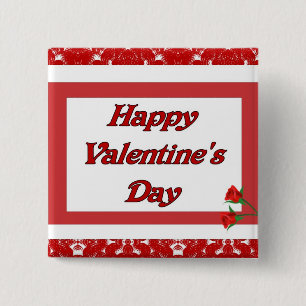 Fijne Valentijnsdag Vierkante Button 5,1 Cm