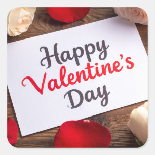 Fijne valentijnsdag vierkante sticker