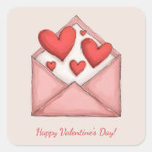 Fijne Valentijnsdag! Vierkante Sticker (Voorkant)