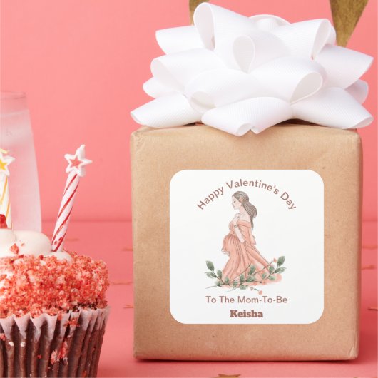 Fijne Valentijnsdag voor de mam-tot-zijn-sticker Vierkante Sticker (Feest)