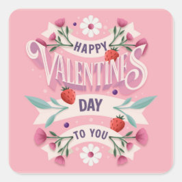 Fijne Valentijnsdag voor jou Vierkante Sticker