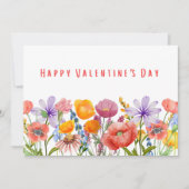 Fijne Valentijnsdag voor vrouw - Mooie bloemen en  Feestdagenkaart (Voorkant)