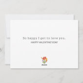 Fijne Valentijnsdag voor vrouw - Mooie bloemen en  Feestdagenkaart (Achterkant)