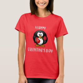 Fijne Valentijnsdag voor vrouwen Cute Penguin T Sh T-shirt
