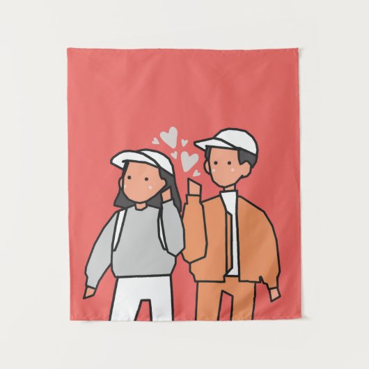 Fijne Valentijnsdag Wandkleed (Voorkant)