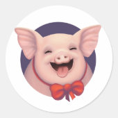 Fijne varkensdag! ronde sticker (Voorkant)