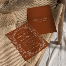 Fijne Verbrande Oranje Bloemige Boho Terracotta Br