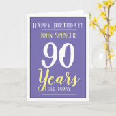 Fijne verjaardag 90 jaar oud kaart (Gele Bloem)