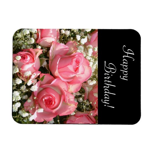 Fijne verjaardag Bloemen | Verticale Kaart Magneet (Horizontaal)