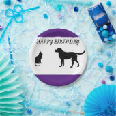 Fijne verjaardag borden van katten- en hondenfeest papieren bordje (Feest)