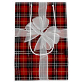 Fijne verjaardag Bow op Tartan Pset Medium Cadeauzakje (Achterkant)