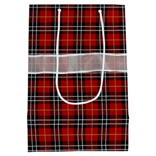 Fijne verjaardag Bow op Tartan Pset Medium Cadeauzakje (Achterkant)