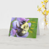 Fijne verjaardag - Bumble Bee Kaart (Gele Bloem)