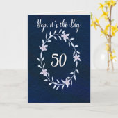 Fijne verjaardag de grote 50e kaart (Gele Bloem)