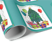 Fijne verjaardag, fijne kerst! cadeaupapier (Rol Hoek)