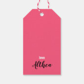 Fijne verjaardag, Fun Pink Cupcake Gift Labels Cadeaulabel (Achterkant)