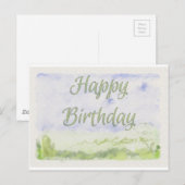 Fijne verjaardag (geverfd) briefkaart (Voorkant / Achterkant)