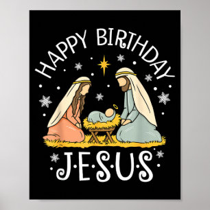 Fijne Verjaardag Jezus Lelijke Kerst T-shirt Chris Poster