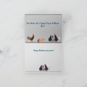 Fijne verjaardag - Katten en kippen Bedankkaart (Binnen)