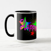 Fijne verjaardag, leuk en kleurrijk mok (Links)