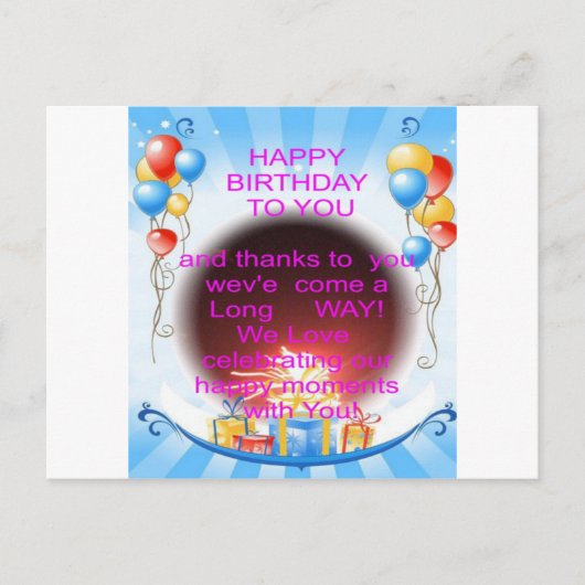 Fijne verjaardag met je kunstprint briefkaart (Voorkant)