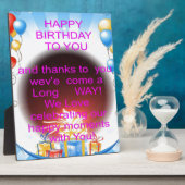 Fijne verjaardag met je kunstprint fotoplaat (Zijkant)