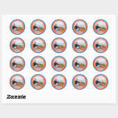 Fijne verjaardag met uw aangepaste Afbeelding en t Ronde Sticker (Vel)