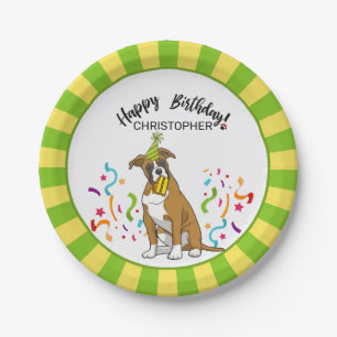 Fijne verjaardag met uw Boxer Dog Party Papieren Bordje