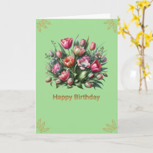 Fijne Verjaardag Mooie Tulpen Kaart