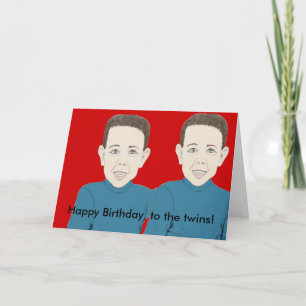 Fijne verjaardag op de tweelingkaart kaart
